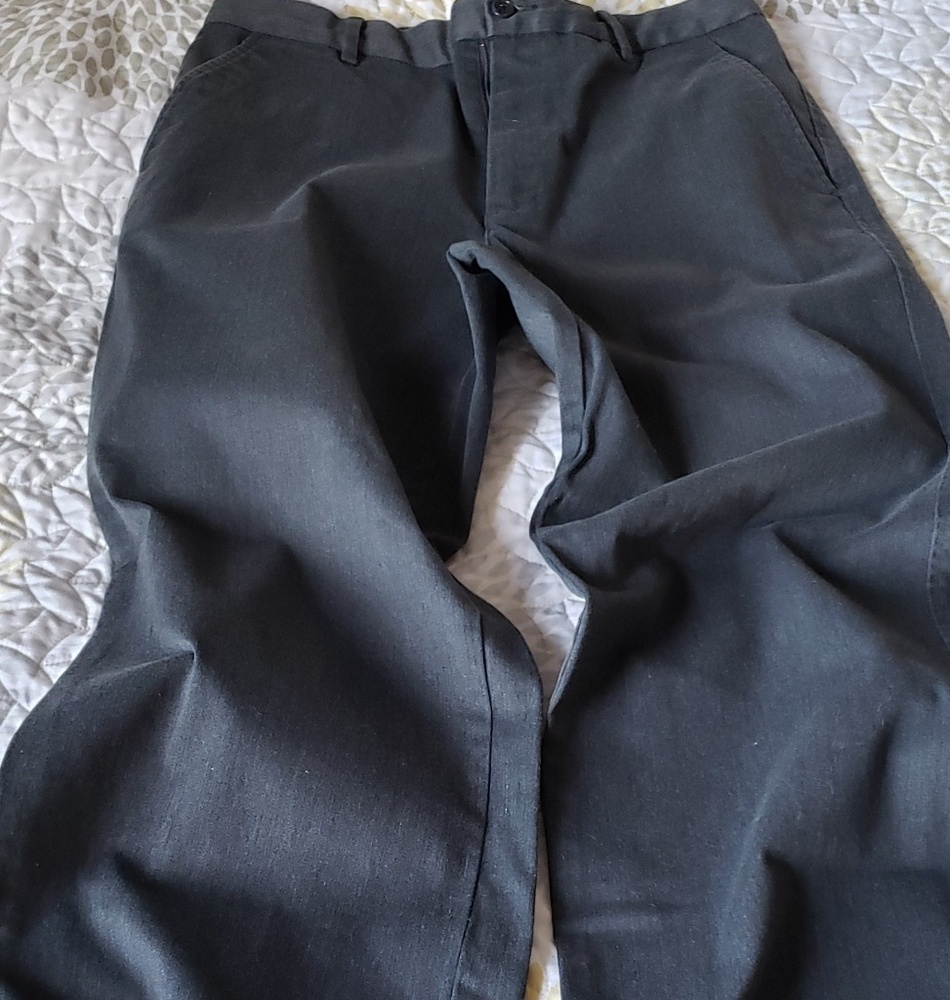 Flat front dress pants.